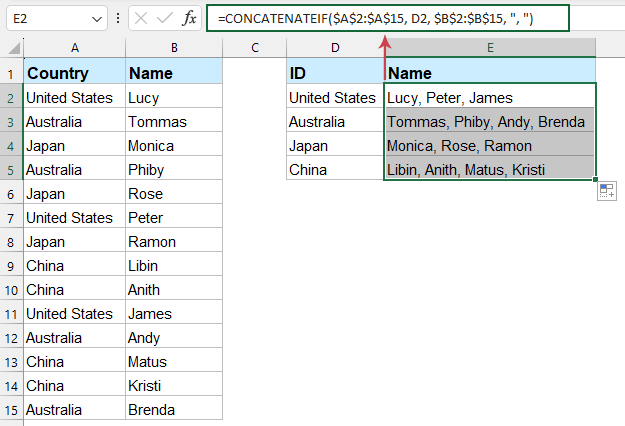  User Defined Function formula to concatenate names based on criteria