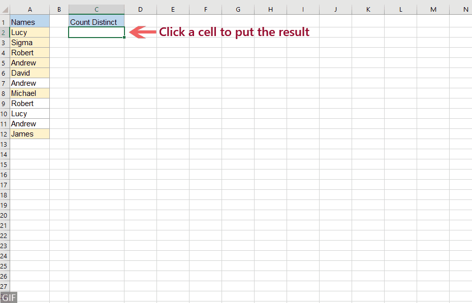  Count distinct values with kutools