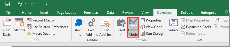 a screenshot of turning off the Design Mode