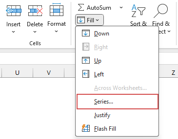 click Home > Fill > Series