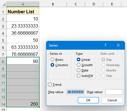 select next data and apply the fill serries feature