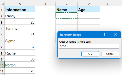 extract every other cell in a column with formula