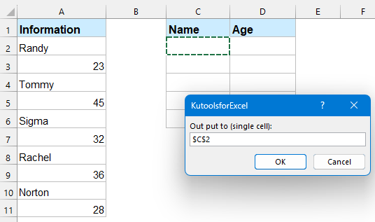 extract every other cell in a column with formula