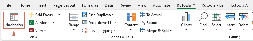 screenshot of enabling the kutolls navigation pane