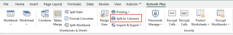 print long column into multiple columns with kutools 1