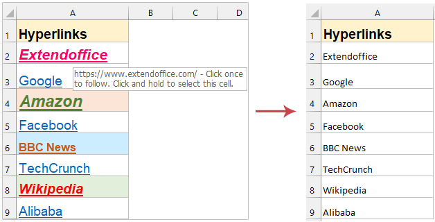 remove hyperlinks without removing formatting