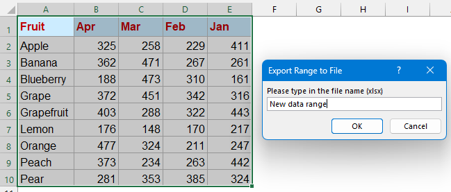 type a name for the file