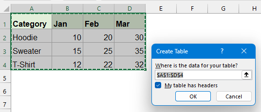 click OK in the dialog box