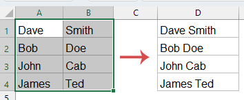 combine columns by kutools