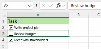 Insert checkboxes only
